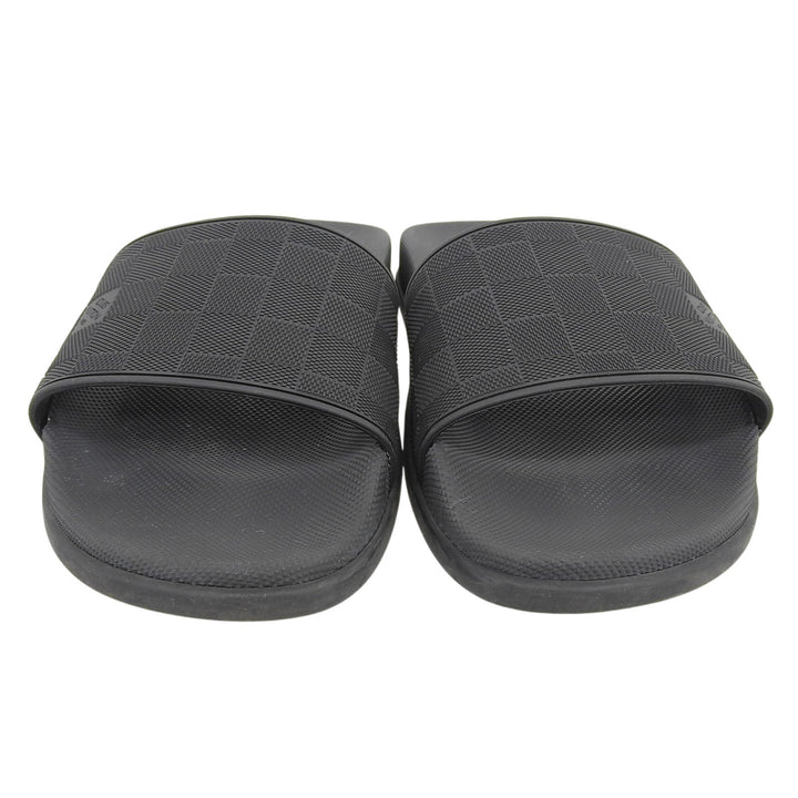 Great LOUIS VUITTON Sandals Waterfront Line Rubber Mules Damier black mens 7