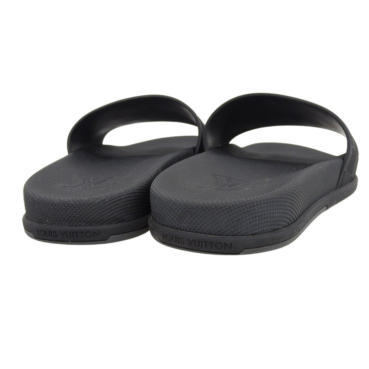 Great LOUIS VUITTON Sandals Waterfront Line Rubber Mules Damier black mens 7