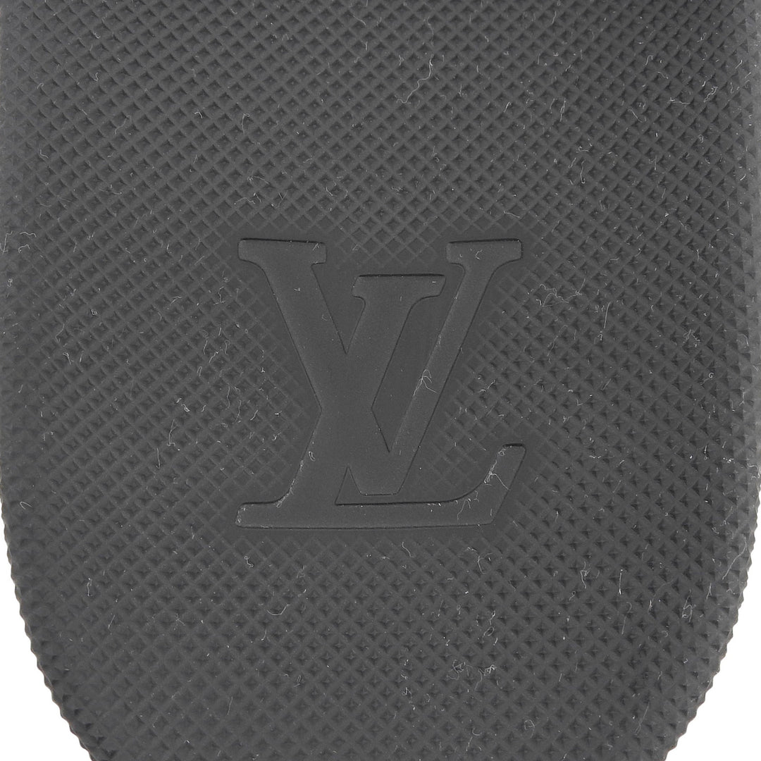 Great LOUIS VUITTON Sandals Waterfront Line Rubber Mules Damier black mens 7