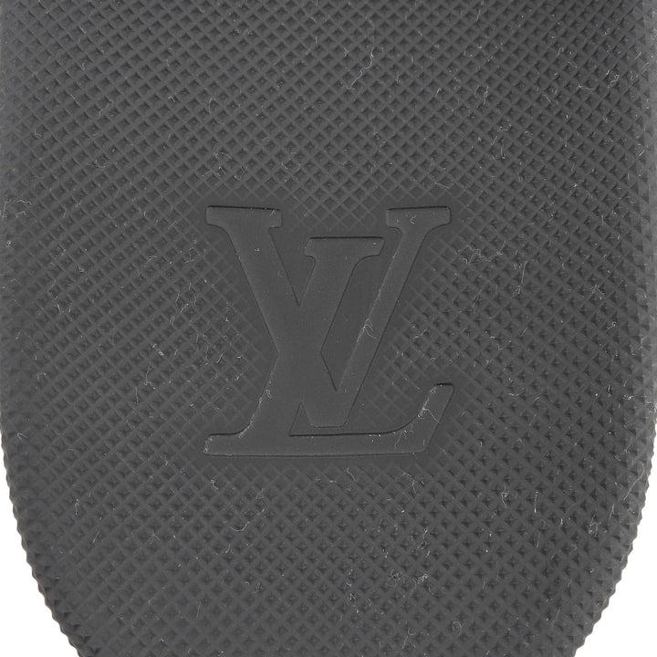 Great LOUIS VUITTON Sandals Waterfront Line Rubber Mules Damier black mens 7