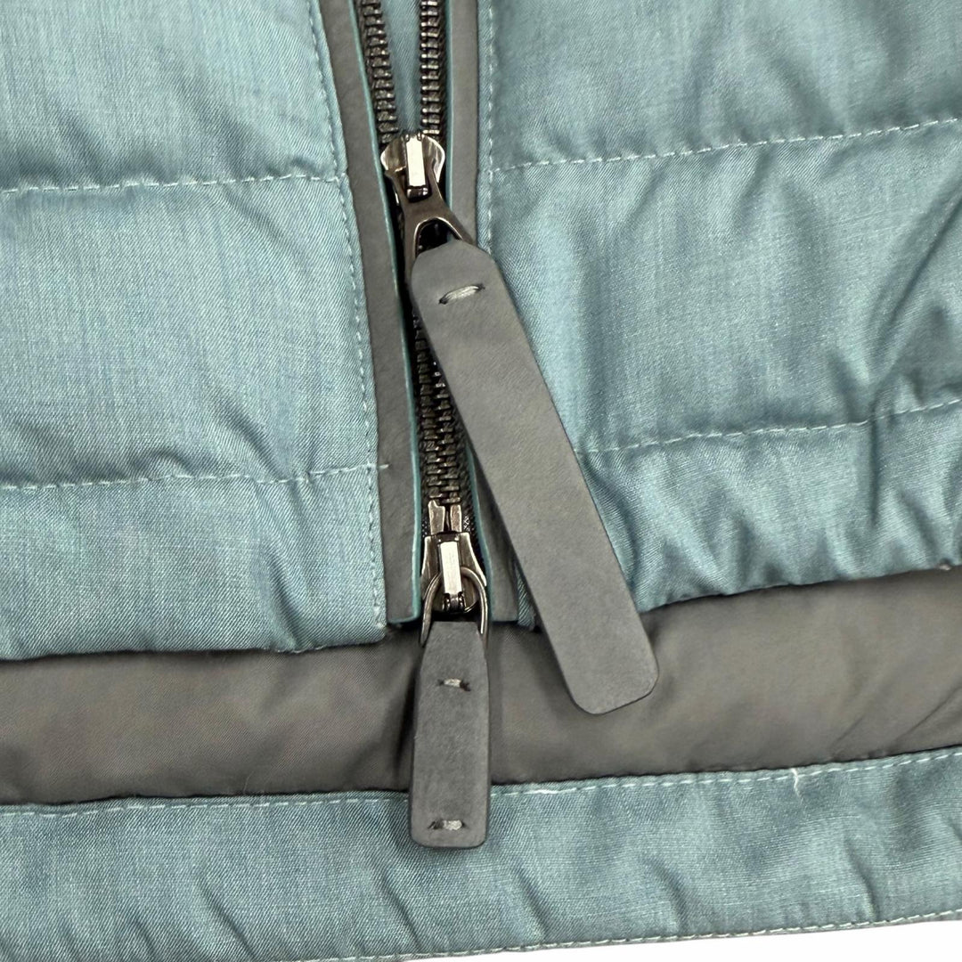 Excellent Zegna Down jacket LEGGERISSIMO Hooded double zip-up blue wool mens 48