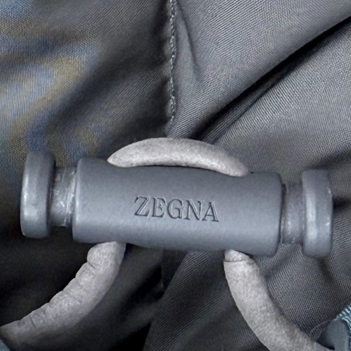 Excellent Zegna Down jacket LEGGERISSIMO Hooded double zip-up blue wool mens 48
