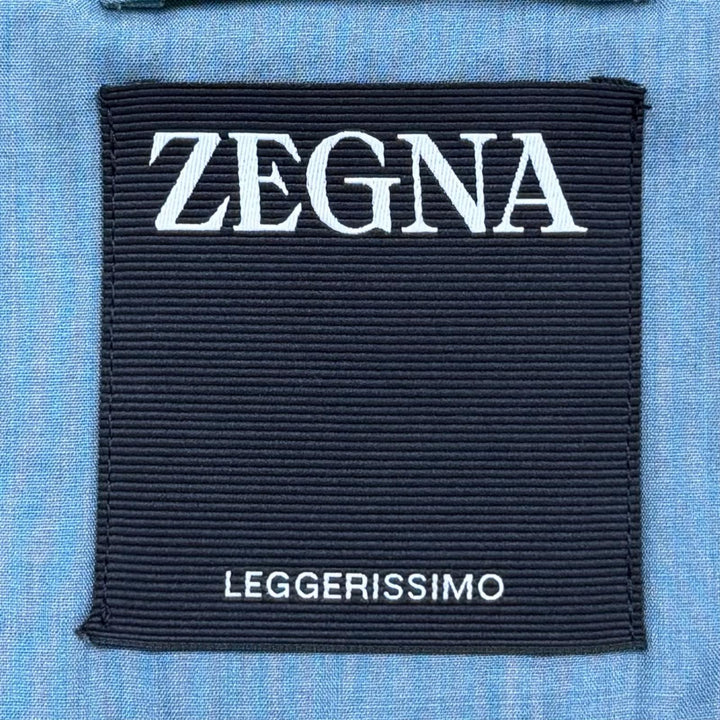 Excellent Zegna Down jacket LEGGERISSIMO Hooded double zip-up blue wool mens 48