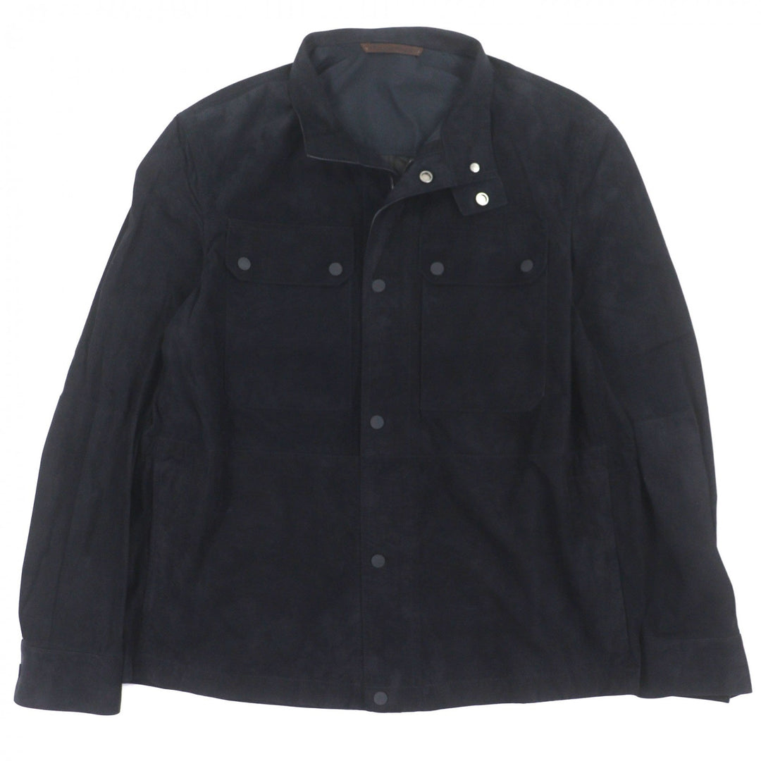 Excellent Ermenegildo Zegna Jacket Lamb leather blouson black mens 50