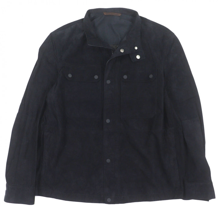 Excellent Ermenegildo Zegna Jacket Lamb leather blouson black mens 50