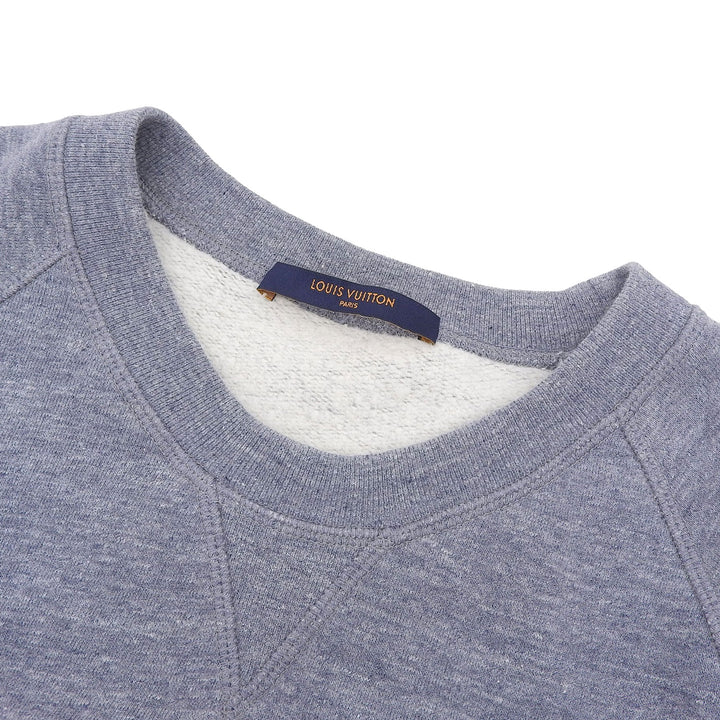 Excellent LOUIS VUITTON sweat Upside-down LV logo patch gray cotton mens XL