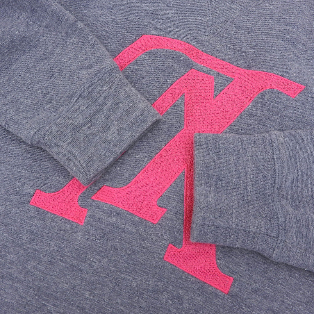 Excellent LOUIS VUITTON sweat Upside-down LV logo patch gray cotton mens XL