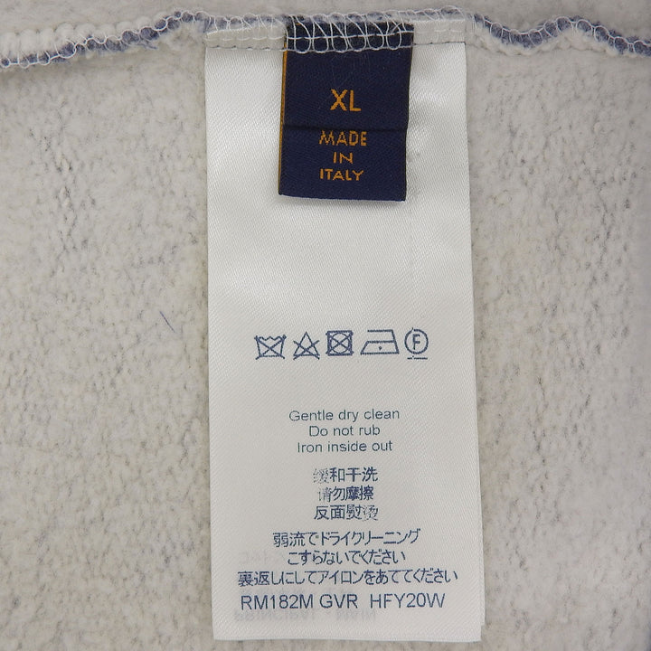 Excellent LOUIS VUITTON sweat Upside-down LV logo patch gray cotton mens XL