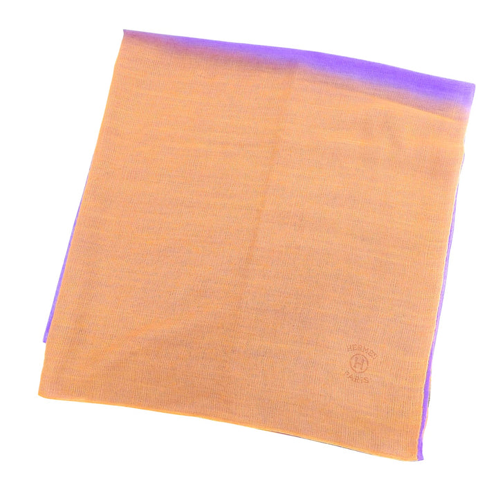 Great HERMES Stall Large Logo Shawl Orange cashmere Women