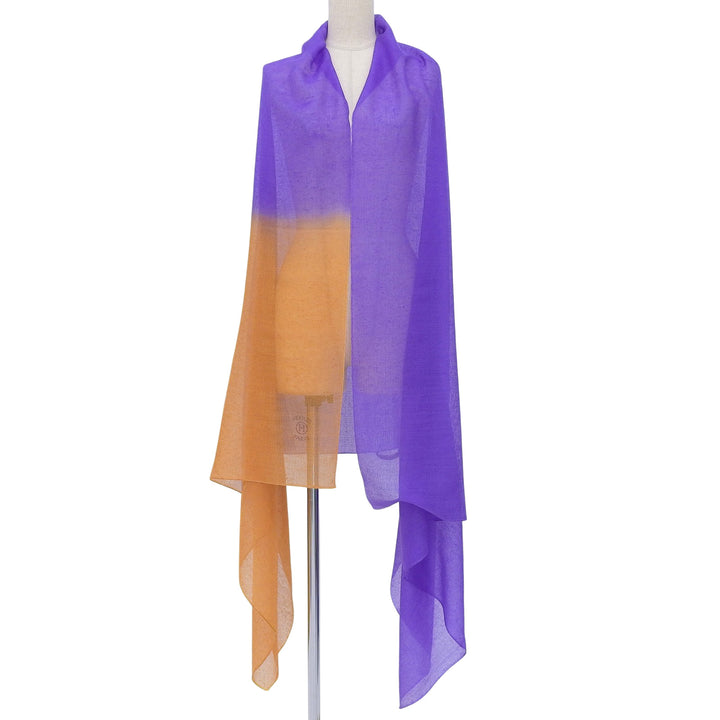 Great HERMES Stall Large Logo Shawl Orange cashmere Women
