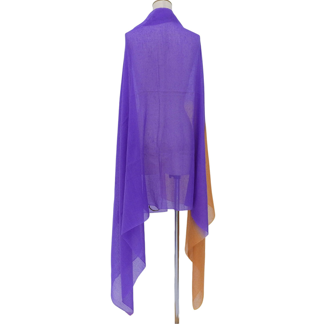 Great HERMES Stall Large Logo Shawl Orange cashmere Women