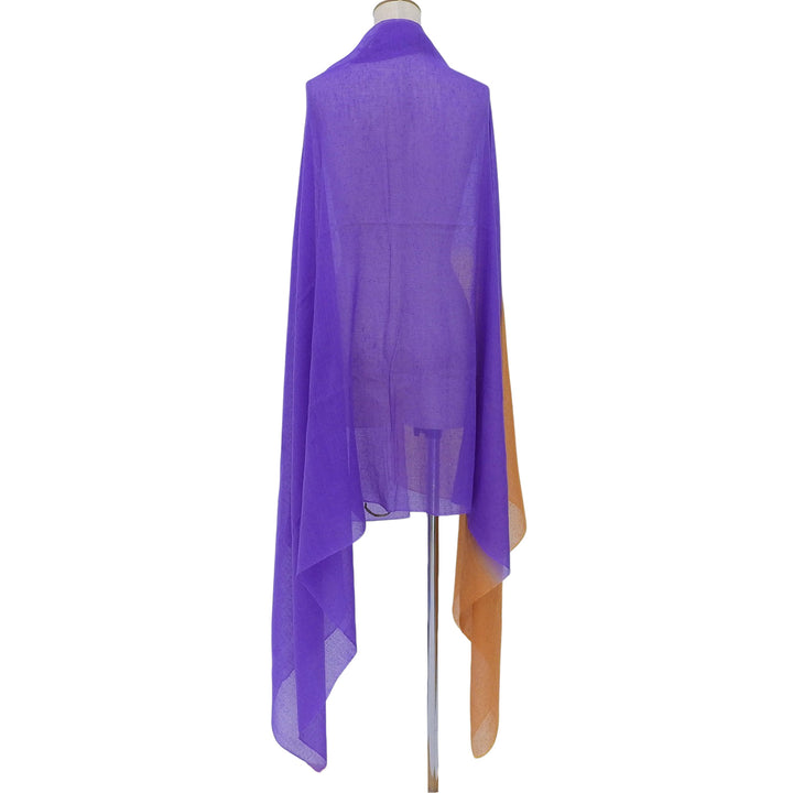 Great HERMES Stall Large Logo Shawl Orange cashmere Women