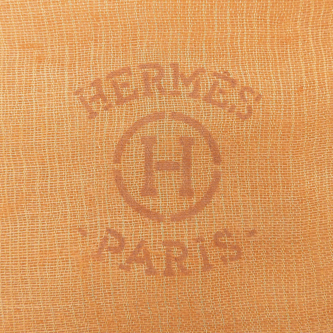 Great HERMES Stall Large Logo Shawl Orange cashmere Women
