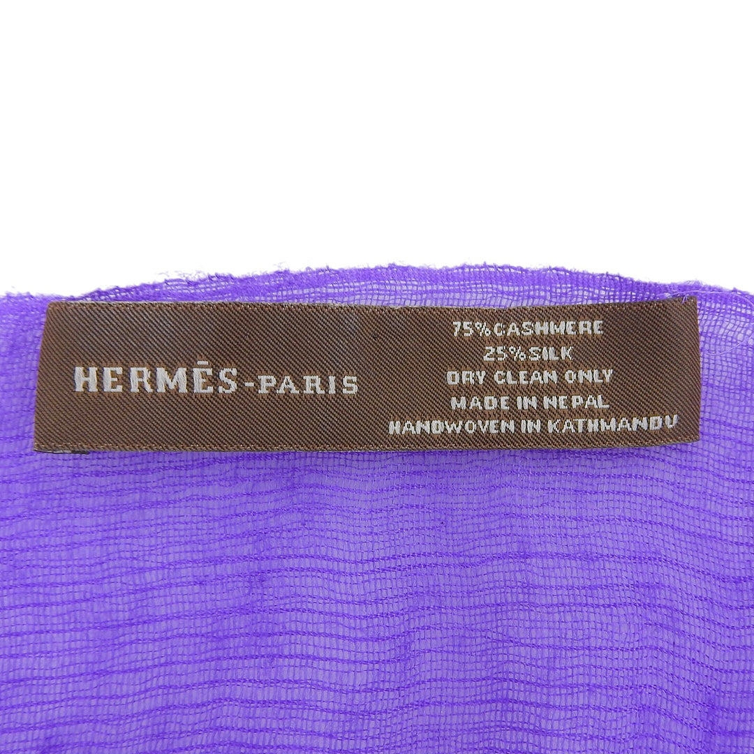 Great HERMES Stall Large Logo Shawl Orange cashmere Women