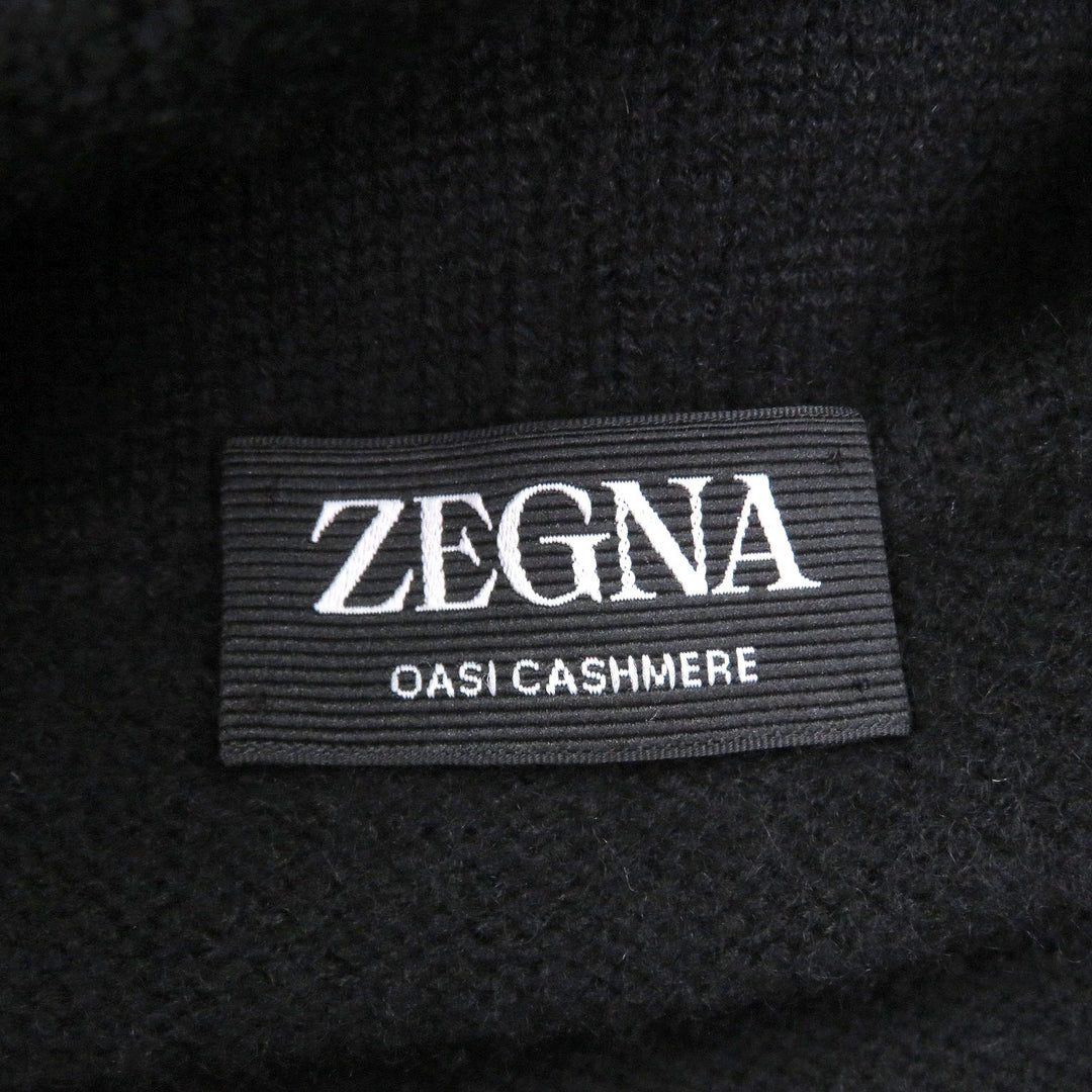 Excellent Zegna hoodie Oasi cashmere pullover knit black cashmere mens 48