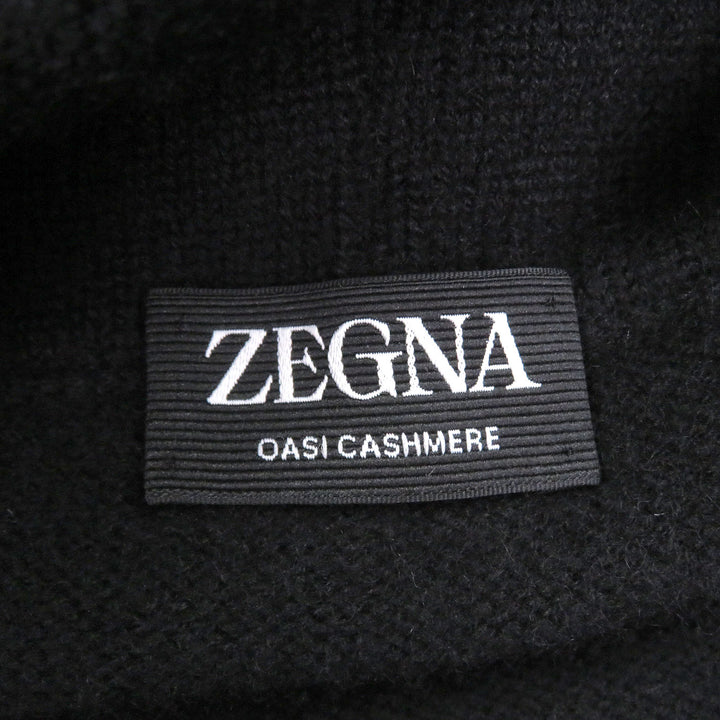 Excellent Zegna hoodie Oasi cashmere pullover knit black cashmere mens 48