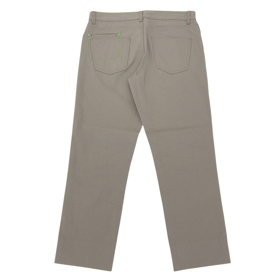 Great HERMES Pants Sellier buttons, leather patch, button fly. khaki mens 44