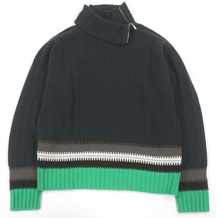 Excellent HERMES sweater Layered turtleneck green hair mens M