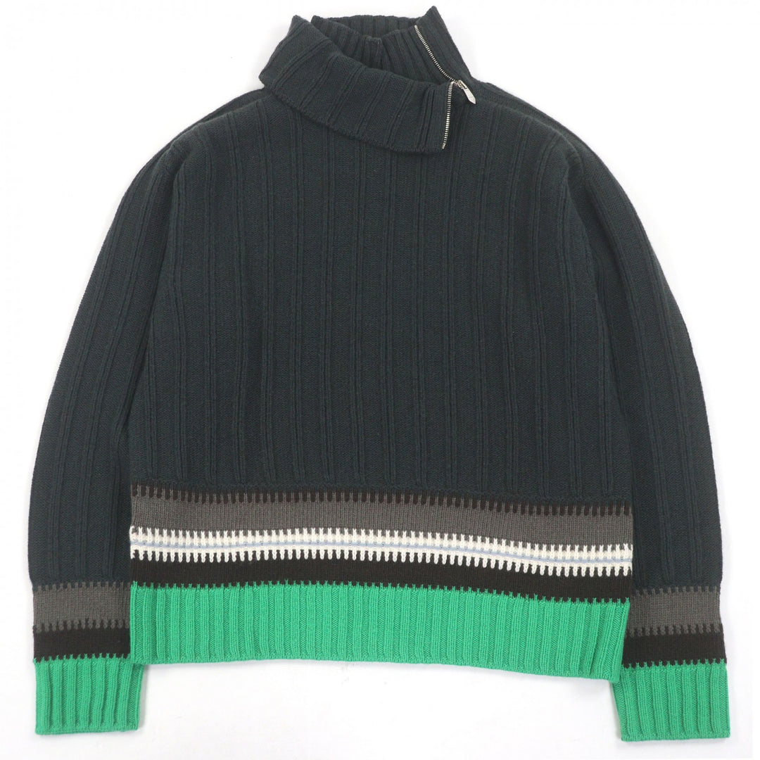 Excellent HERMES sweater Layered turtleneck green hair mens M