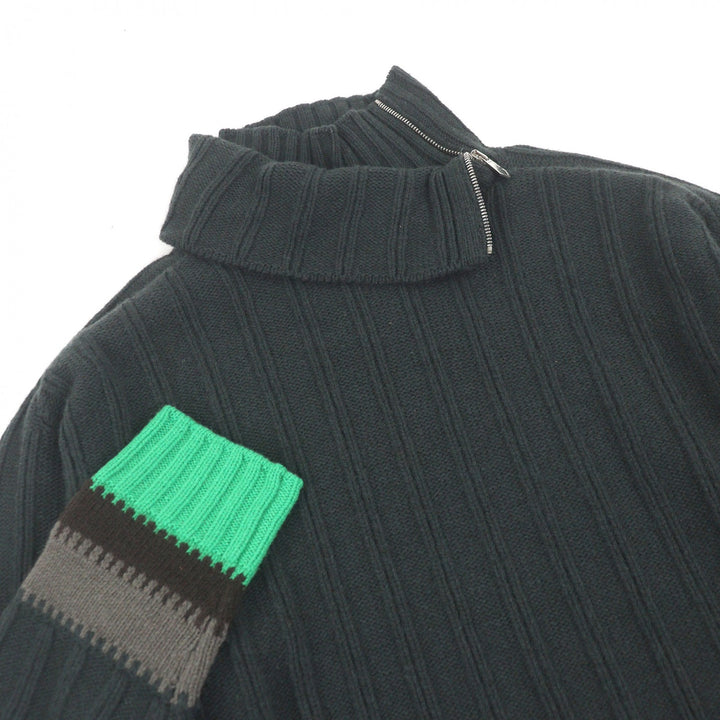 Excellent HERMES sweater Layered turtleneck green hair mens M
