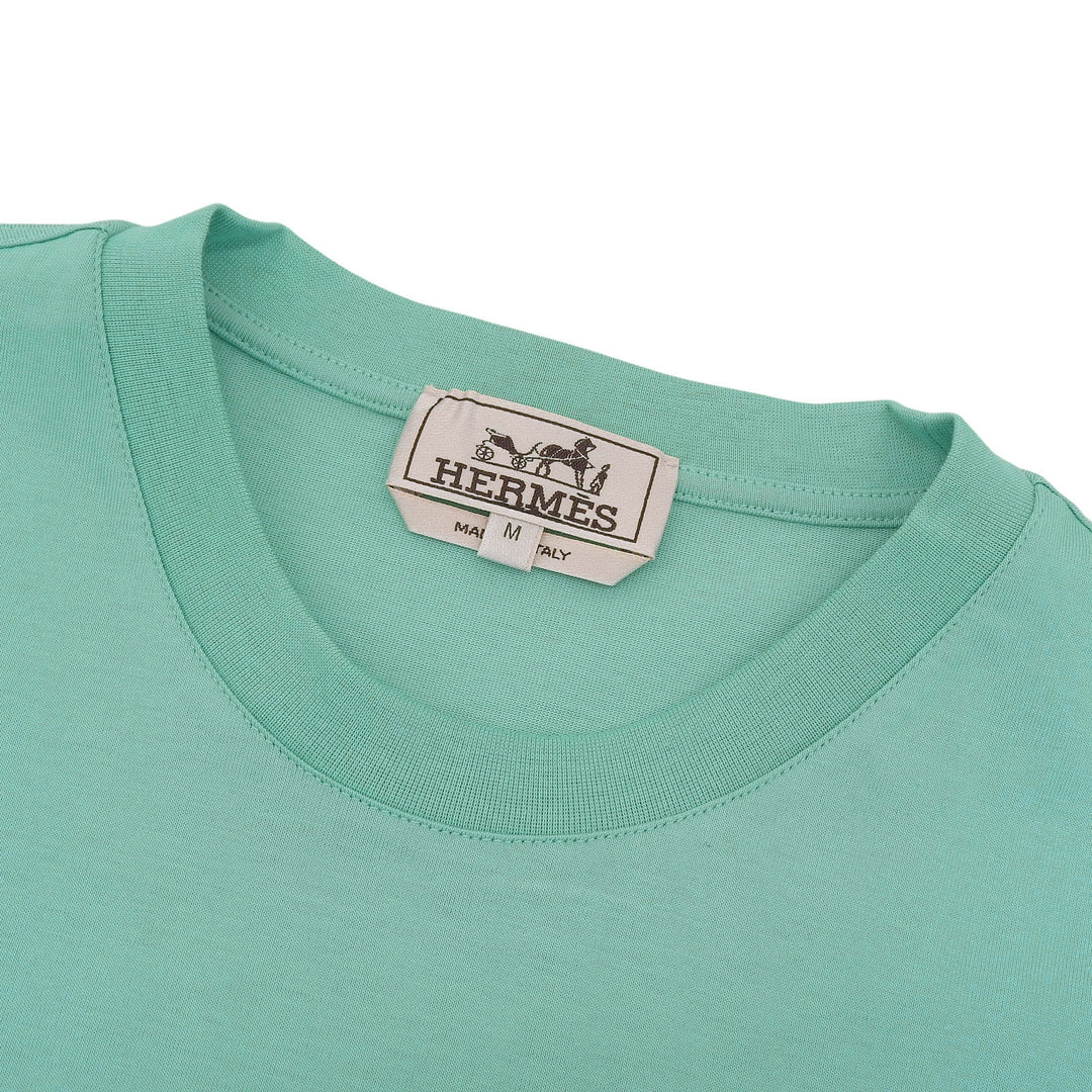 Pristine HERMES Short sleeve T-shirt Light blue cotton mens M