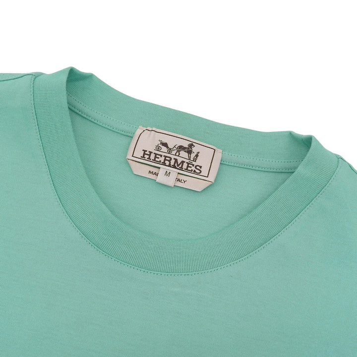 Pristine HERMES Short sleeve T-shirt Light blue cotton mens M
