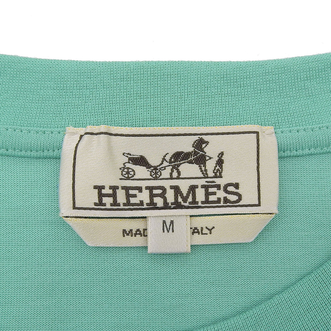 Pristine HERMES Short sleeve T-shirt Light blue cotton mens M