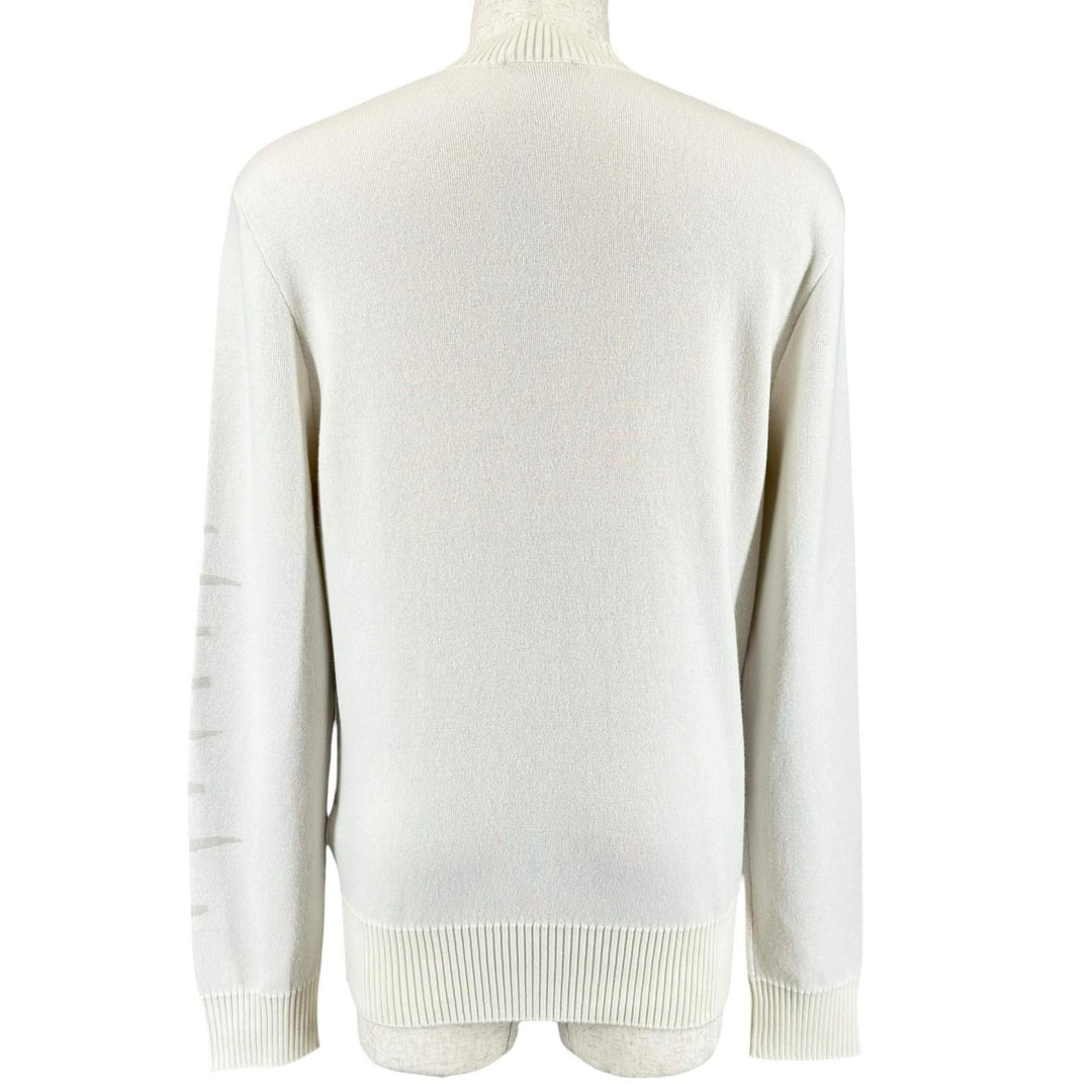 Excellent HERMES knit Sunset et soie Rib-knit crew neck sweater Ivory mens M