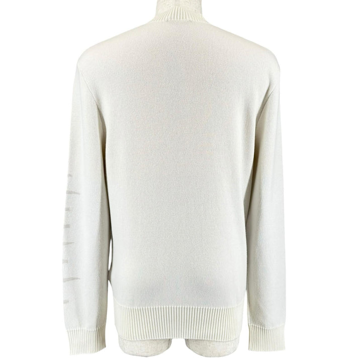 Excellent HERMES knit Sunset et soie Rib-knit crew neck sweater Ivory mens M