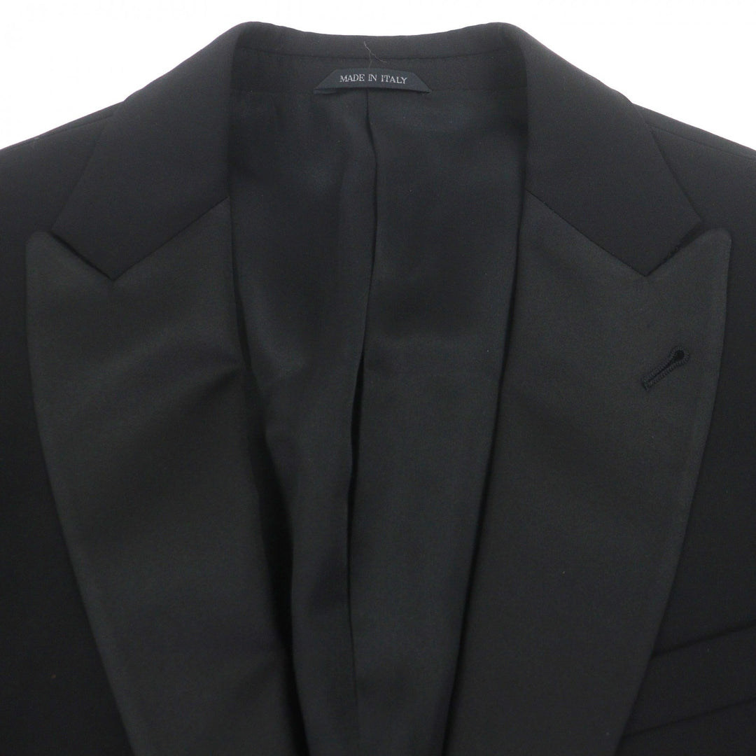 Excellent GIORGIO ARMANI two-piece set black Virgin wool mens 52