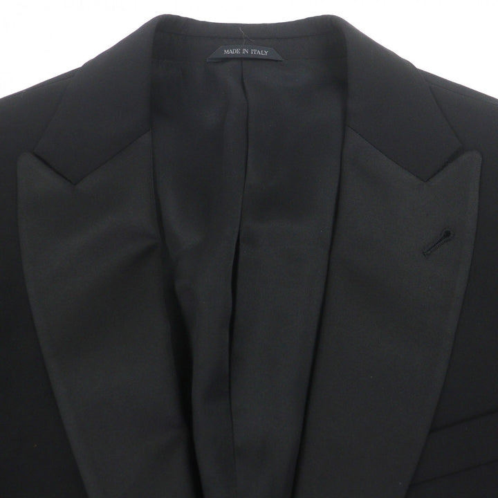 Excellent GIORGIO ARMANI two-piece set black Virgin wool mens 52