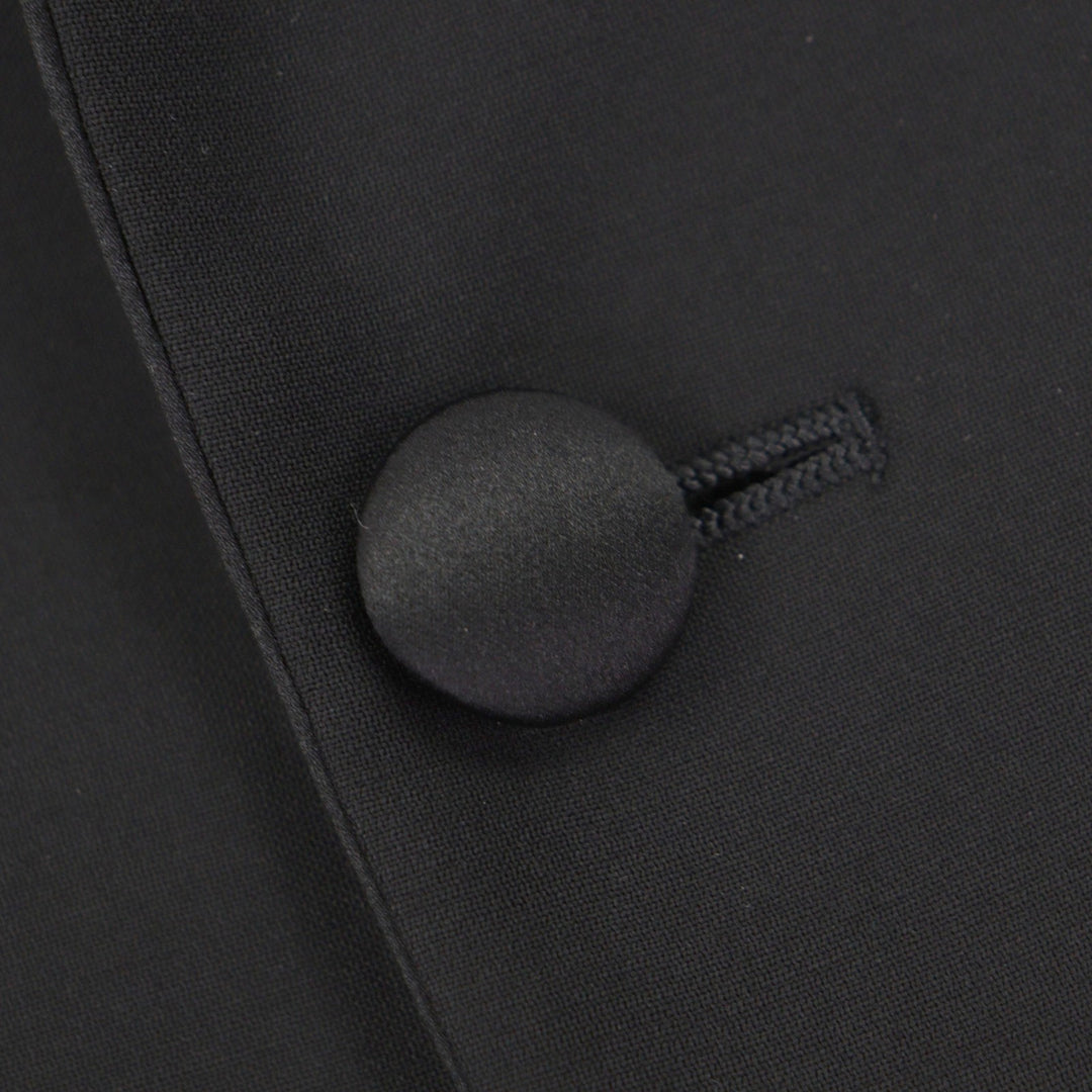 Excellent GIORGIO ARMANI two-piece set black Virgin wool mens 52