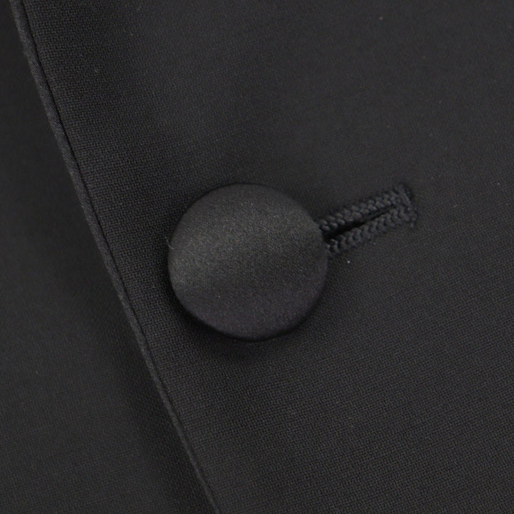 Excellent GIORGIO ARMANI two-piece set black Virgin wool mens 52