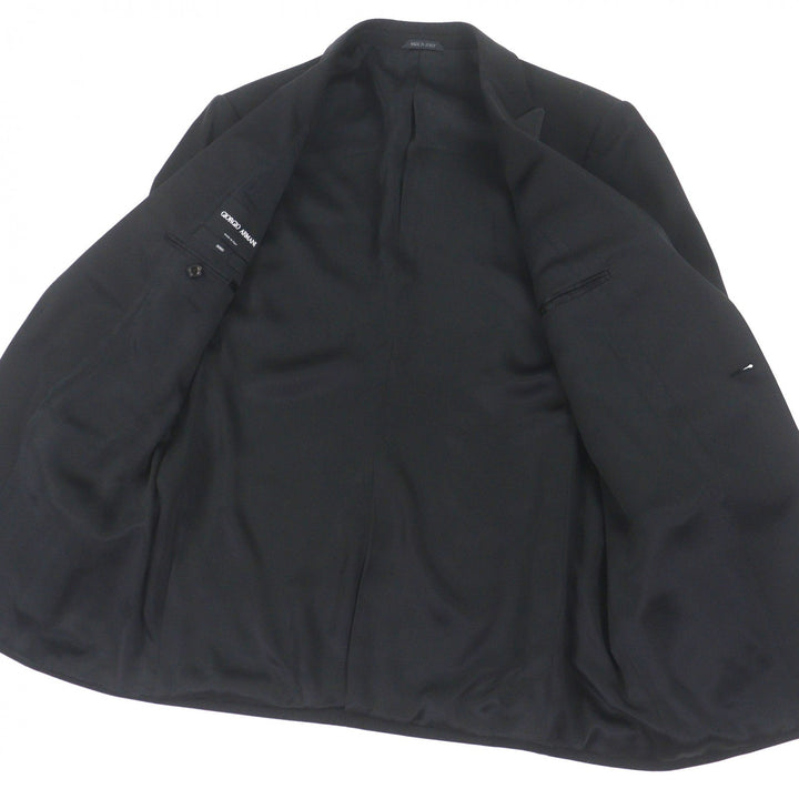 Excellent GIORGIO ARMANI two-piece set black Virgin wool mens 52