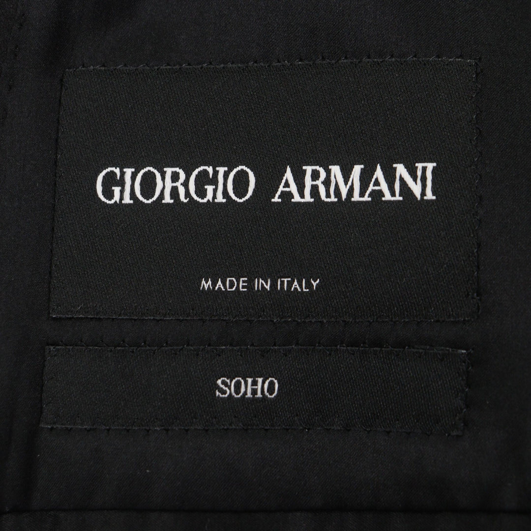 Excellent GIORGIO ARMANI two-piece set black Virgin wool mens 52