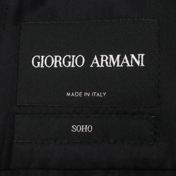 Excellent GIORGIO ARMANI two-piece set black Virgin wool mens 52