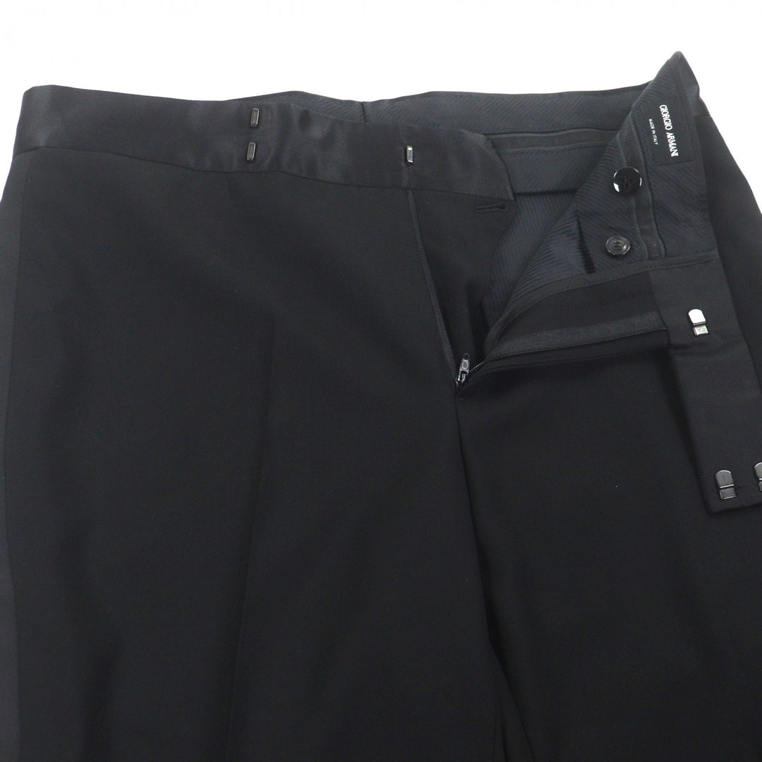 Excellent GIORGIO ARMANI two-piece set black Virgin wool mens 52
