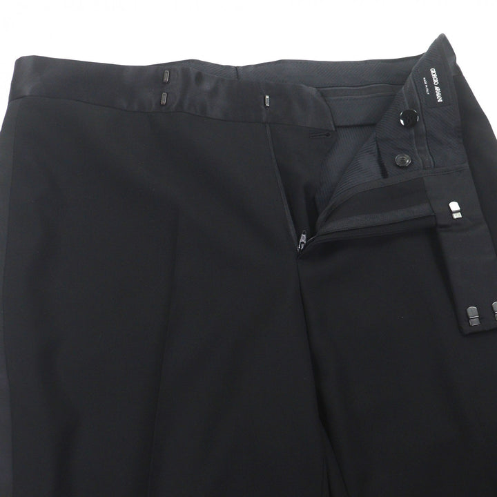Excellent GIORGIO ARMANI two-piece set black Virgin wool mens 52