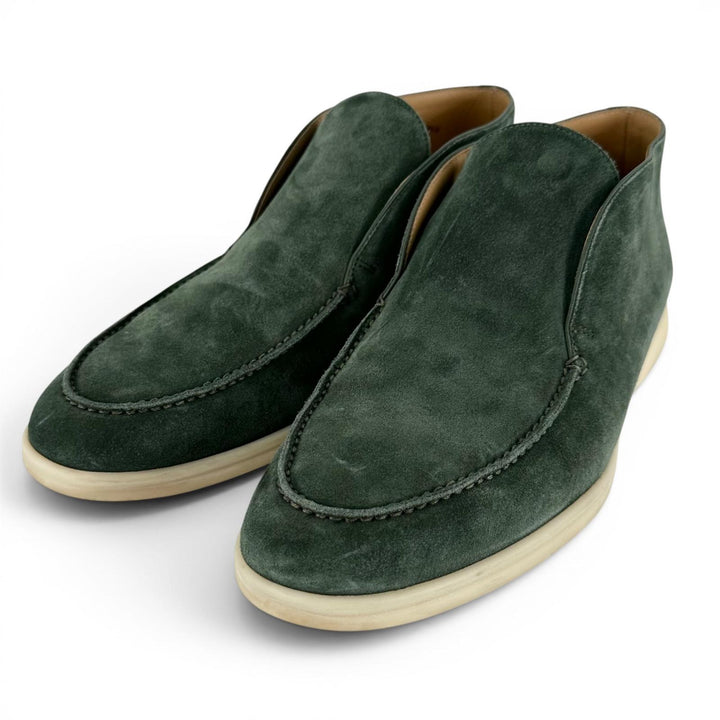 Great Loro Piana Ankle boots OPEN WALK green Suede leather mens 40.5 52629L