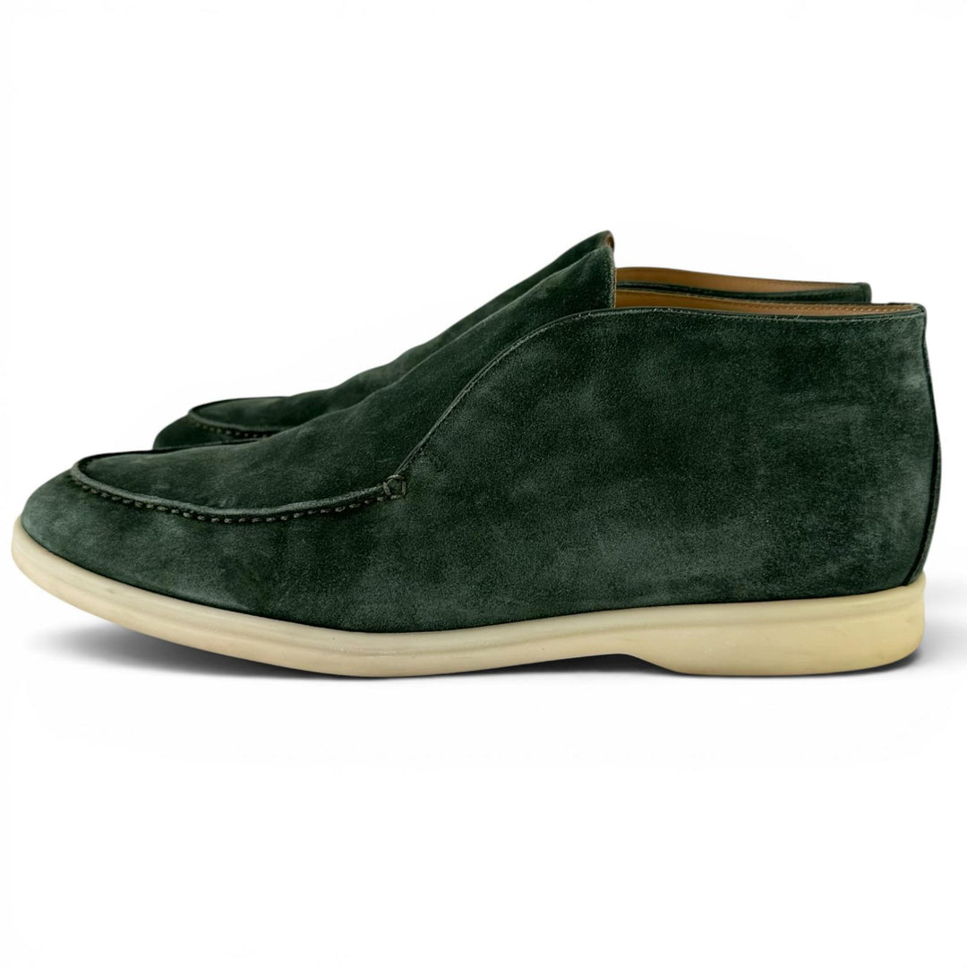 Great Loro Piana Ankle boots OPEN WALK green Suede leather mens 40.5 52629L