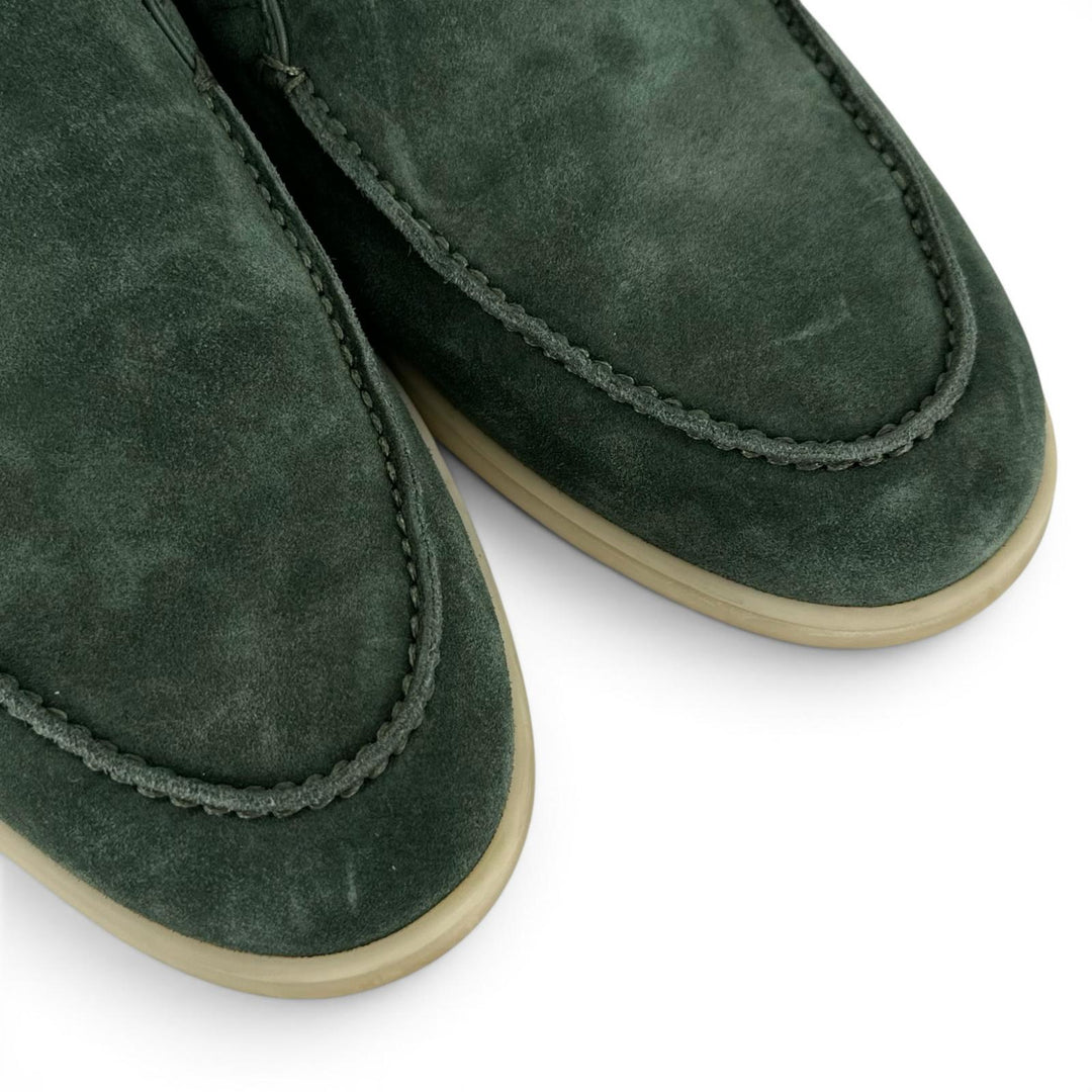 Great Loro Piana Ankle boots OPEN WALK green Suede leather mens 40.5 52629L