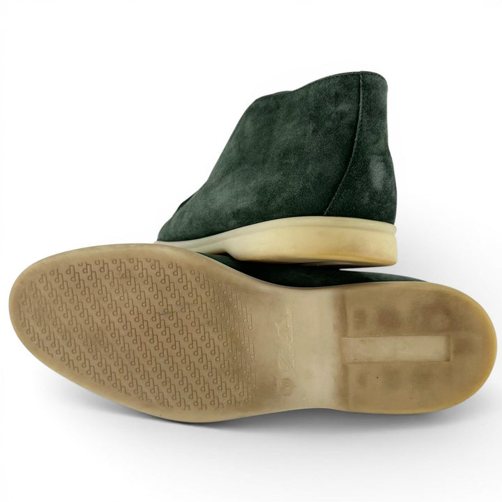 Great Loro Piana Ankle boots OPEN WALK green Suede leather mens 40.5 52629L