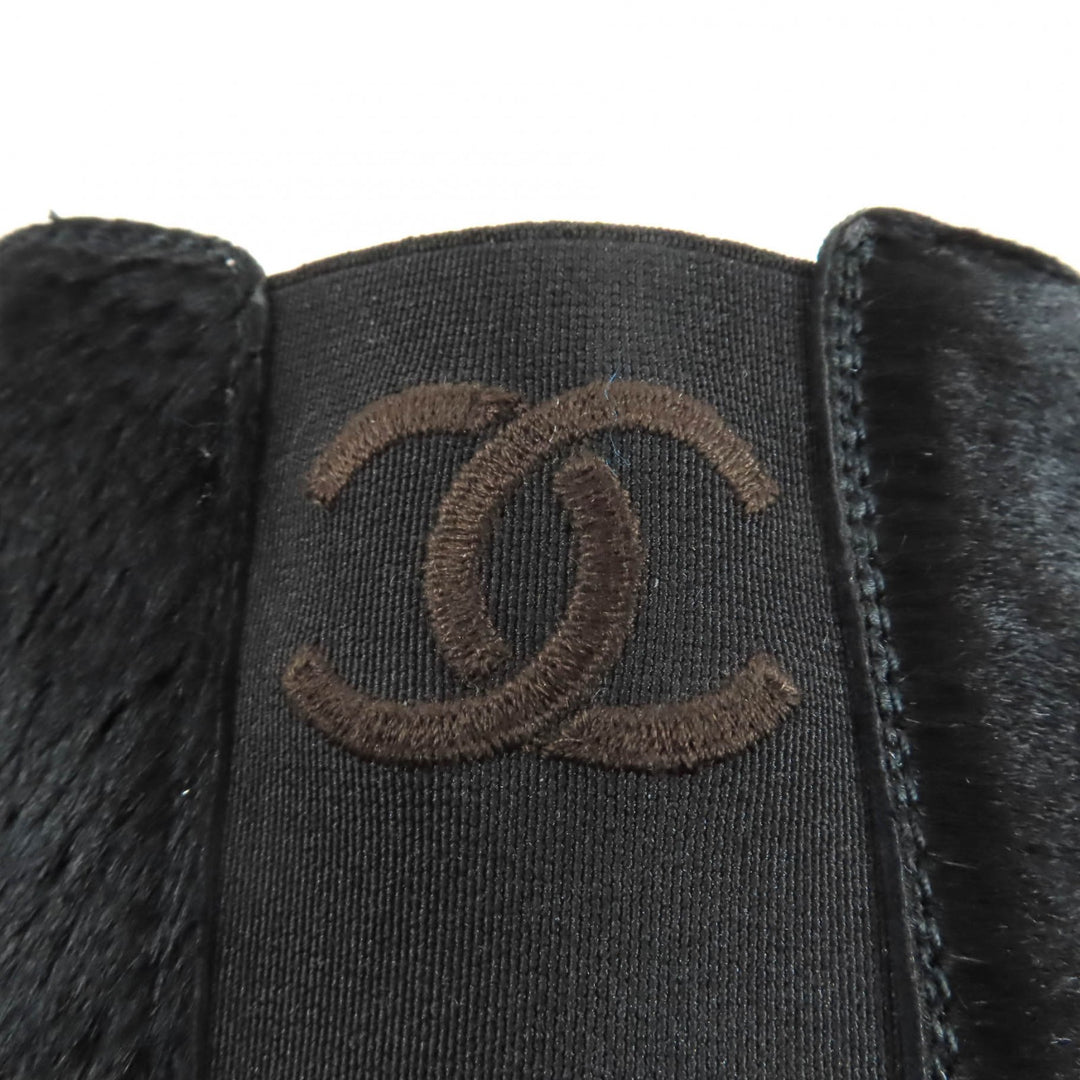 Excellent CHANEL Ankle boots black Harako Women 37