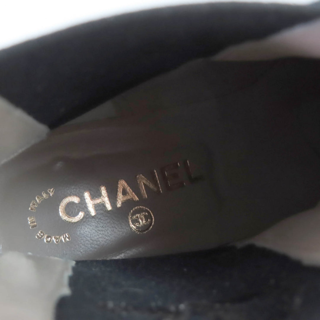 Excellent CHANEL Ankle boots black Harako Women 37
