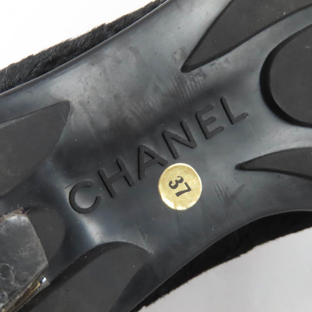Excellent CHANEL Ankle boots black Harako Women 37