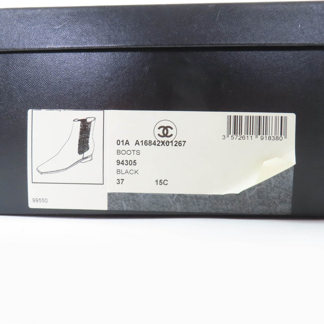 Excellent CHANEL Ankle boots black Harako Women 37