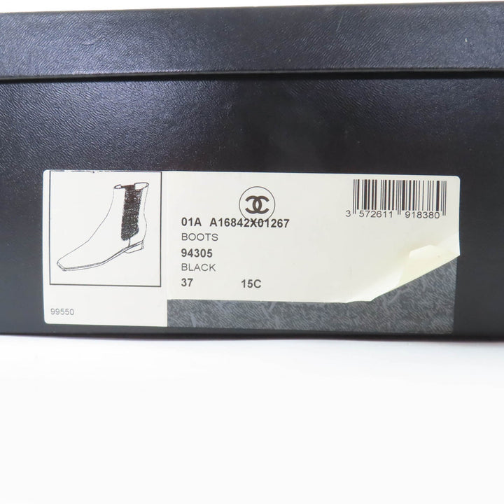 Excellent CHANEL Ankle boots black Harako Women 37