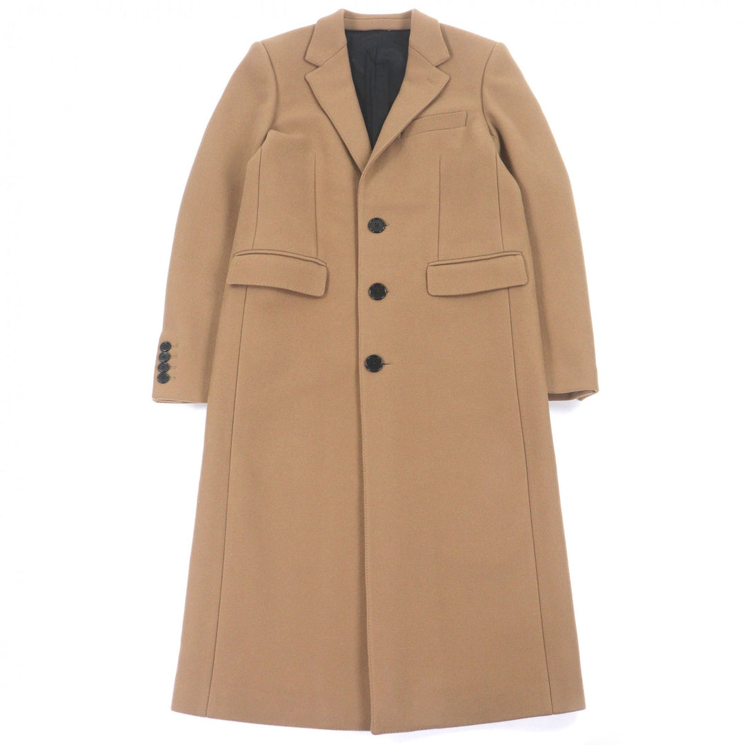Great CELINE Chester coat 2M257758E Logo button Brown hair mens 44