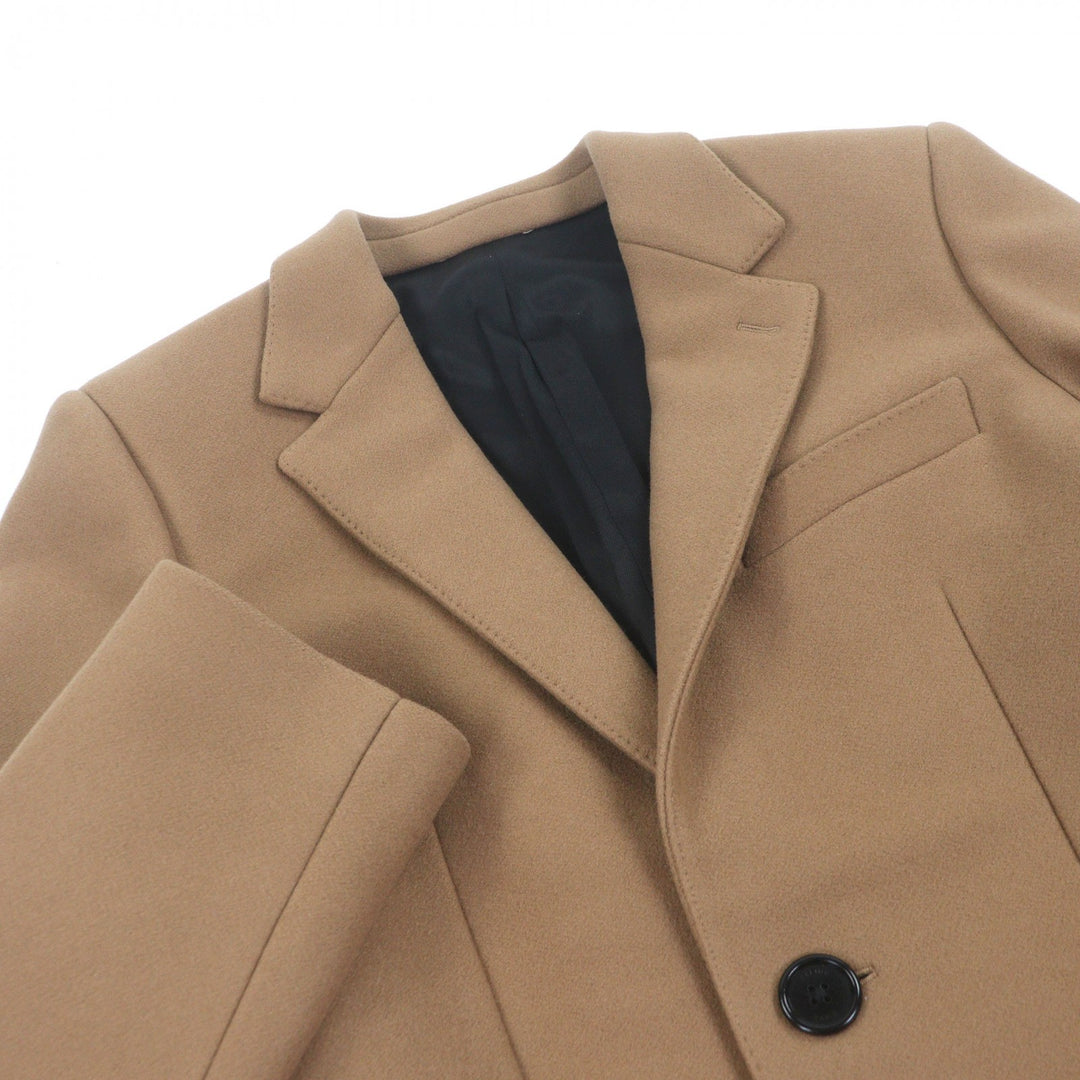 Great CELINE Chester coat 2M257758E Logo button Brown hair mens 44