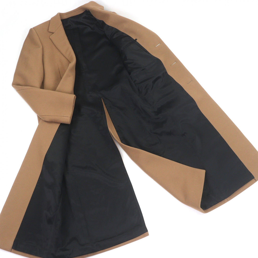 Great CELINE Chester coat 2M257758E Logo button Brown hair mens 44